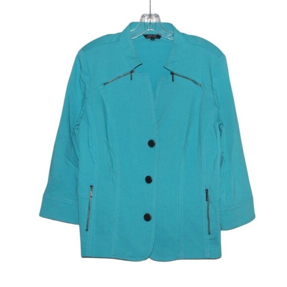 Vintage Renuar Jacket Lightweight Button Front Women’s Zip Pockets Size 16 - Picture 1 of 9